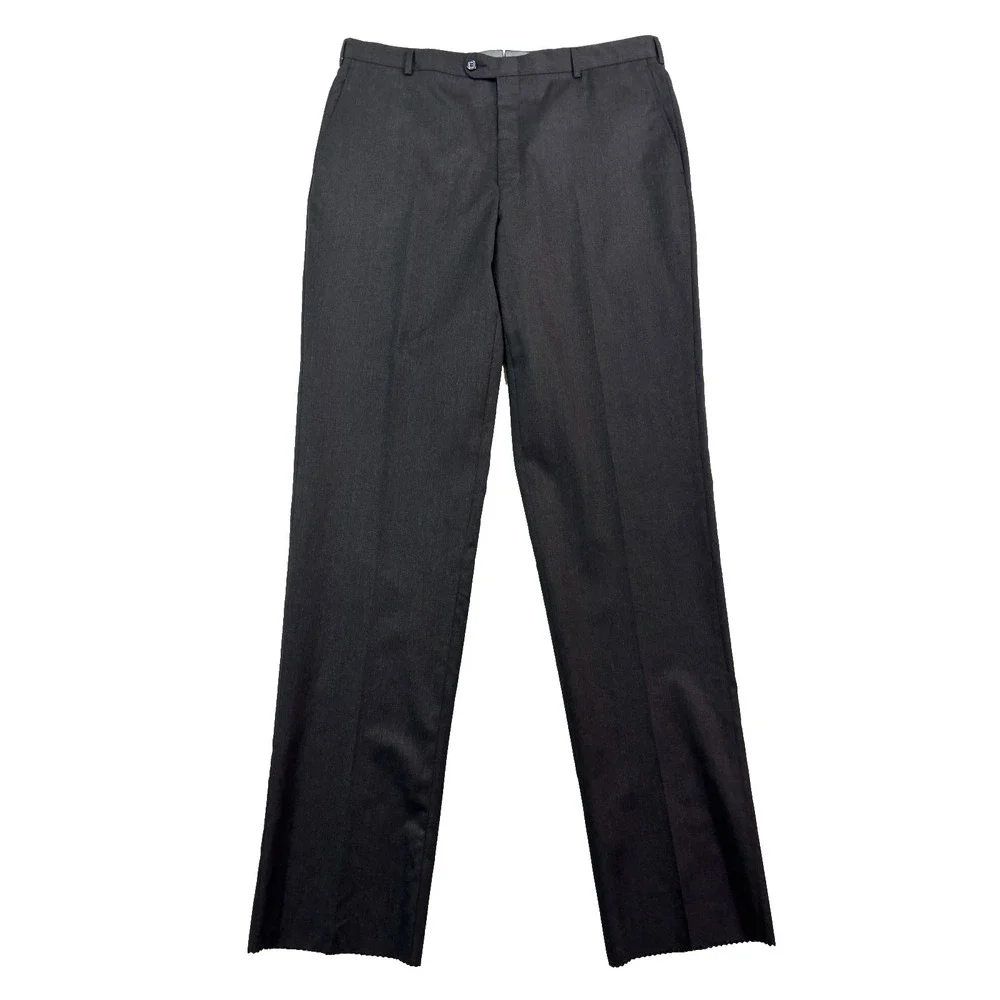 NEW Hickey‎ Freeman 38 Charcoal 100% Worsted Wool Dress Suit Pants Trouser Mens